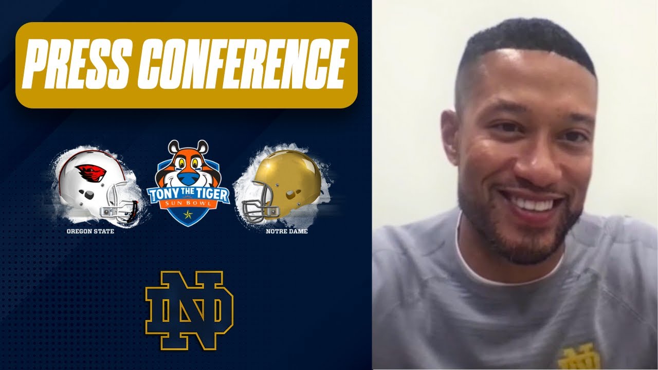 Marcus Freeman on Notre Dame's WR room, Chansi Stuckey, being picked for the Sun Bowl, opt outs