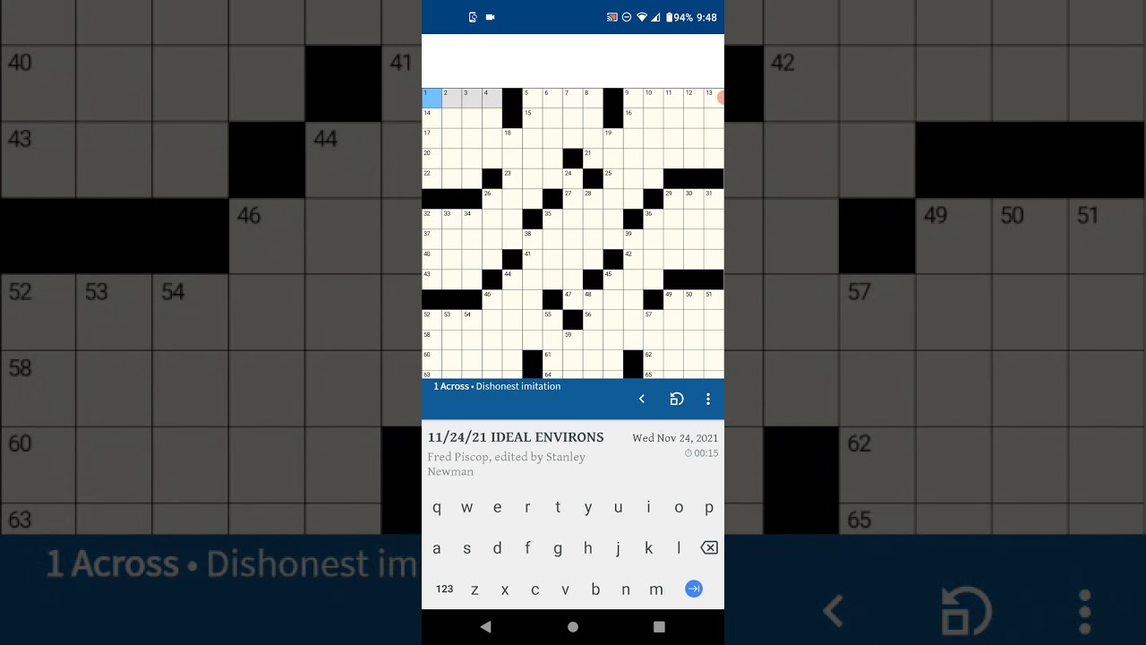 Solving the Newsday Crossword ★ 11/24/2021 (Wednesday puzzle)