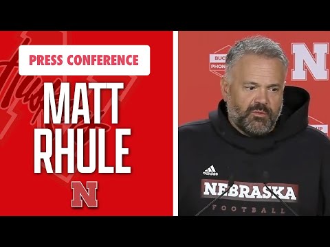 Nebraska Football Head Coach Matt Rhule meets with the media ahead of game at Indiana I GBR
