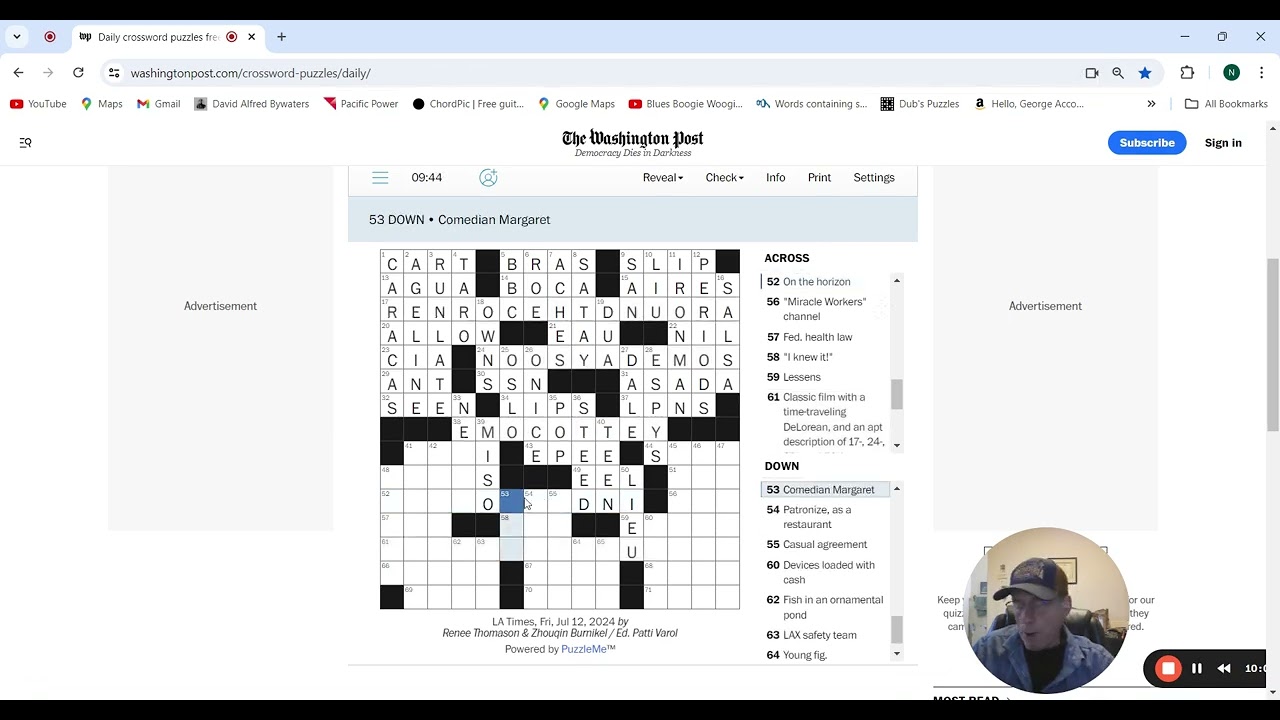 Washington Post Crossword: 7-12-24