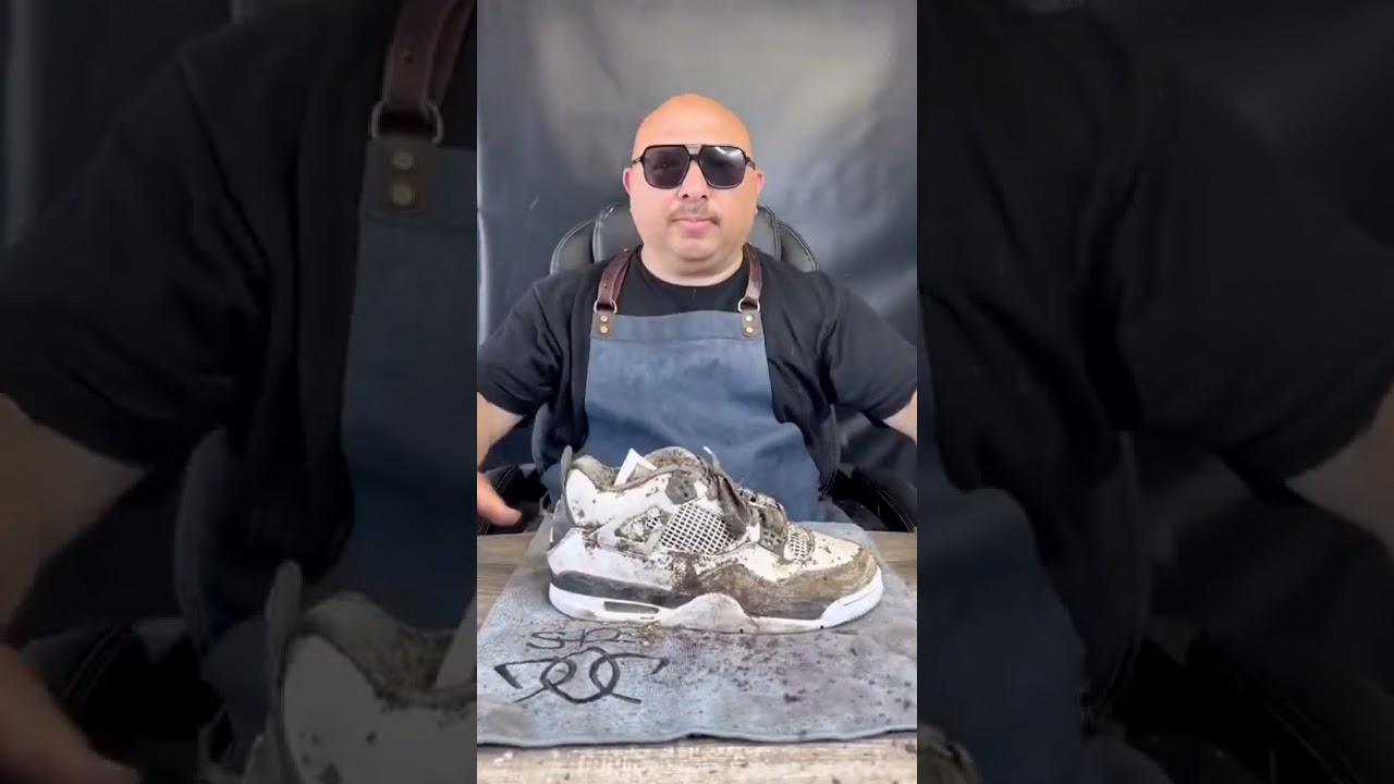He brought these Military Black 4s back to life 🤯 (theshowlorios/TT) #shorts