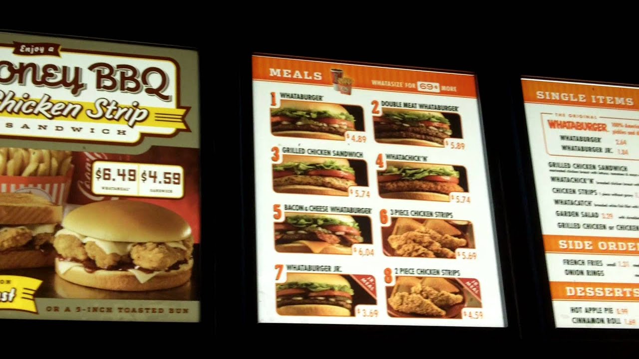 Whataburger Menu & Prices in 1080p HD - Katy Texas #392