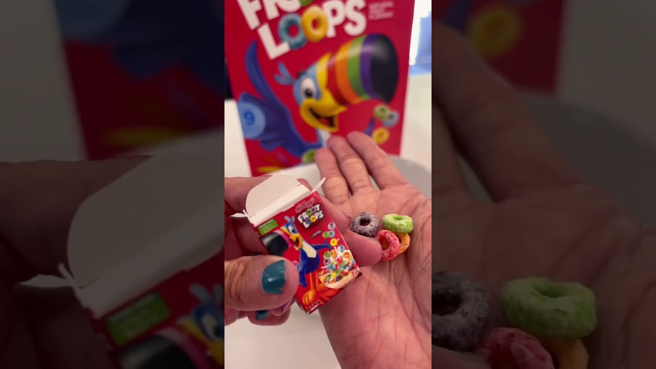 Finding a Mini Box of Froot Loops inside a Giant Box?! 🌈😱 #mini #frootloops #minicereal #asmr