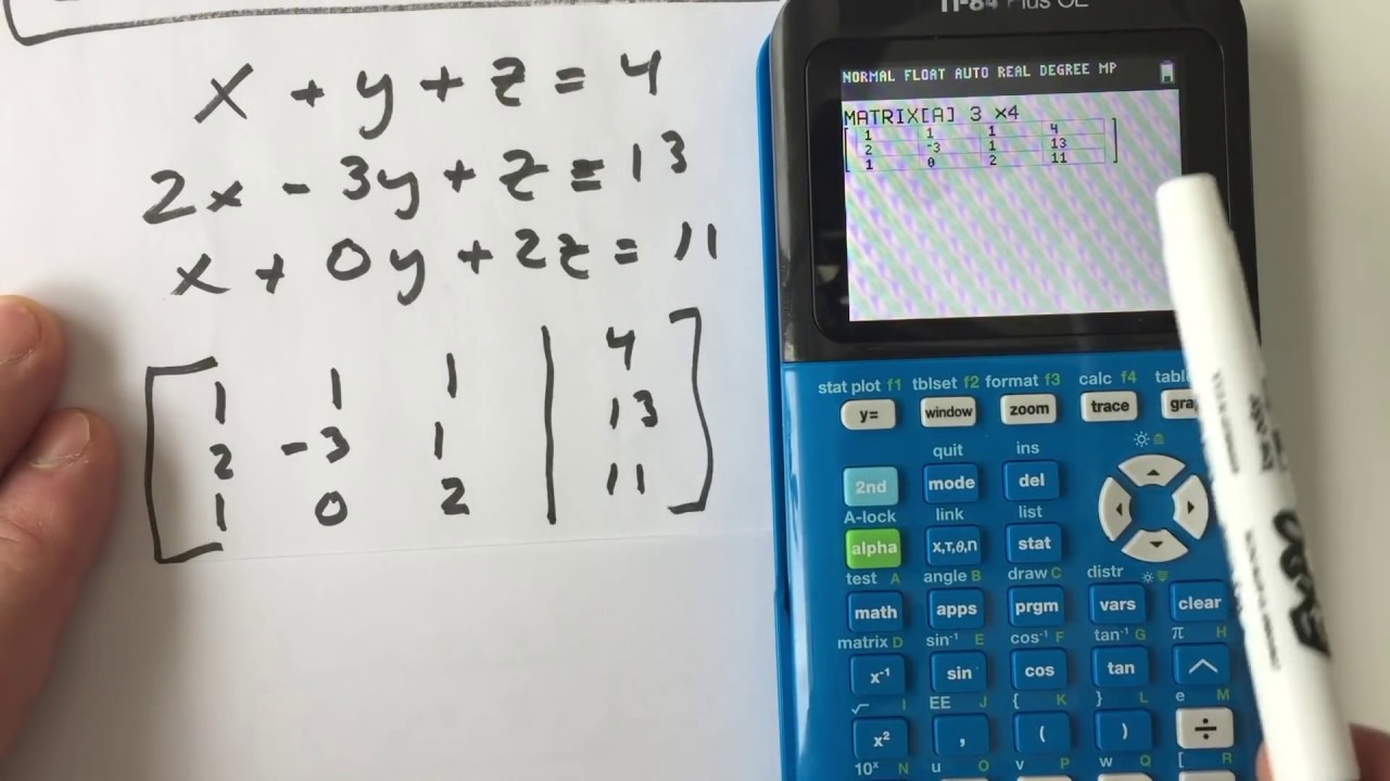 TI84 TI83 RREF Solving Linear Systems