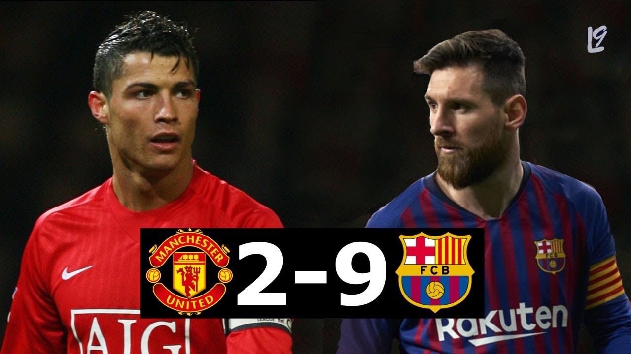 Barcelona vs Manchester United 9-2 - All Matches & Goals (2008-2021)