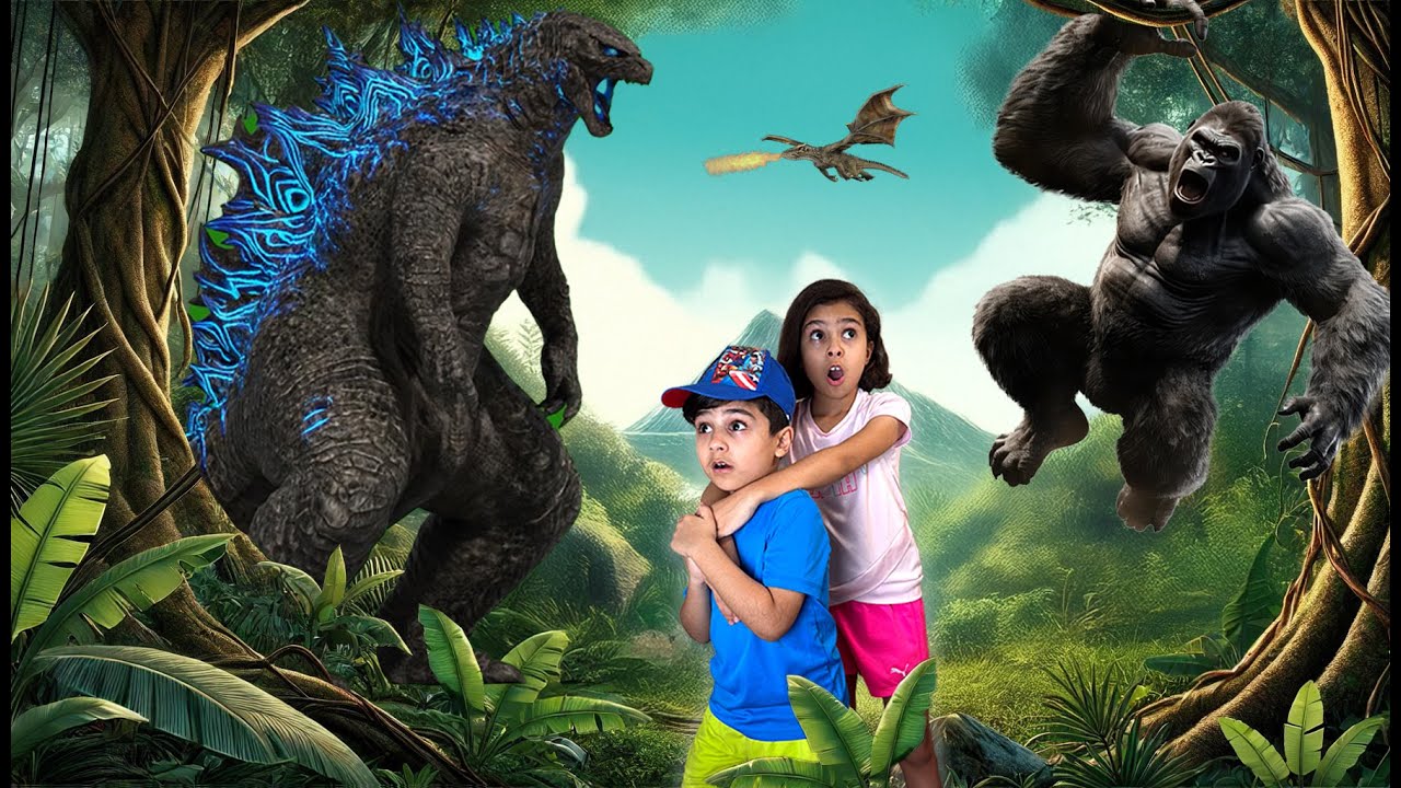 Dragon, Godzilla & King Kong for Kids | Adventure Toy Stories | Atrin & Soren's Epic Giants Journey