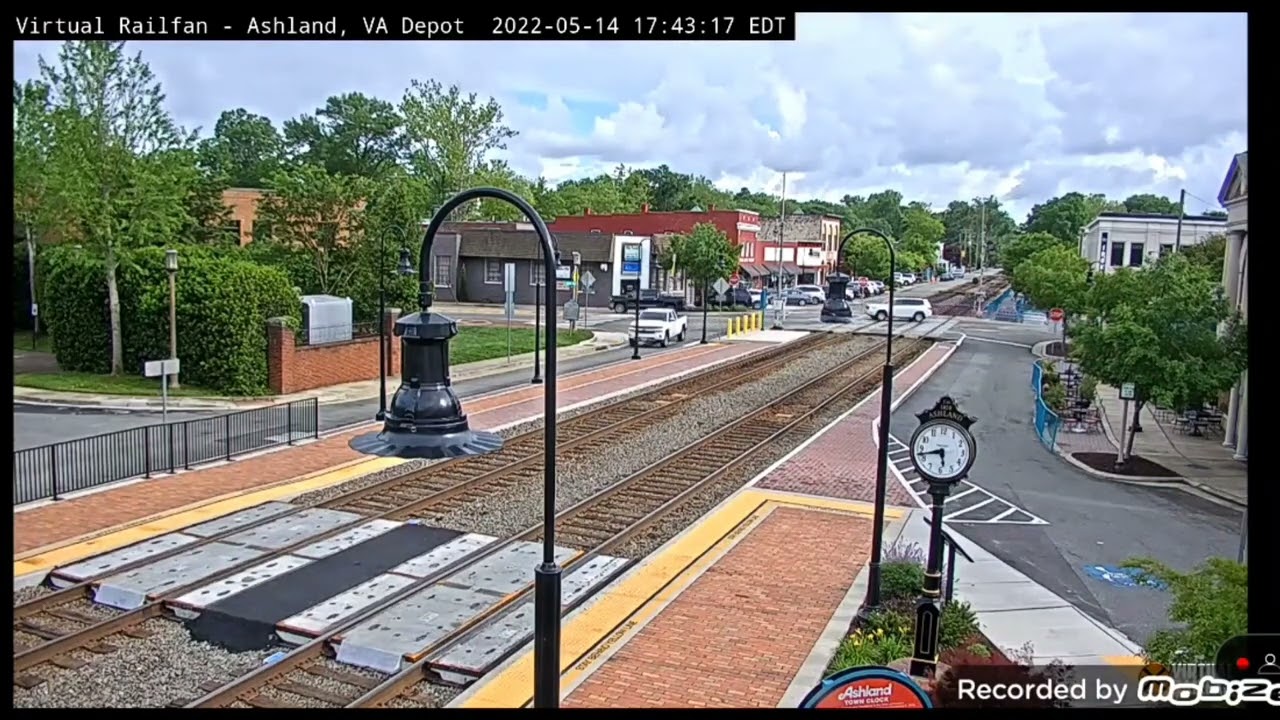 Foamer throws Boomerang at Ashland, VA Railcam.