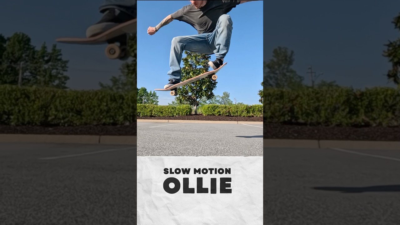 The Ollie Skateboard trick Slow Motion #ollie #skateboarding #howtoskateboard #skateboardingtricks
