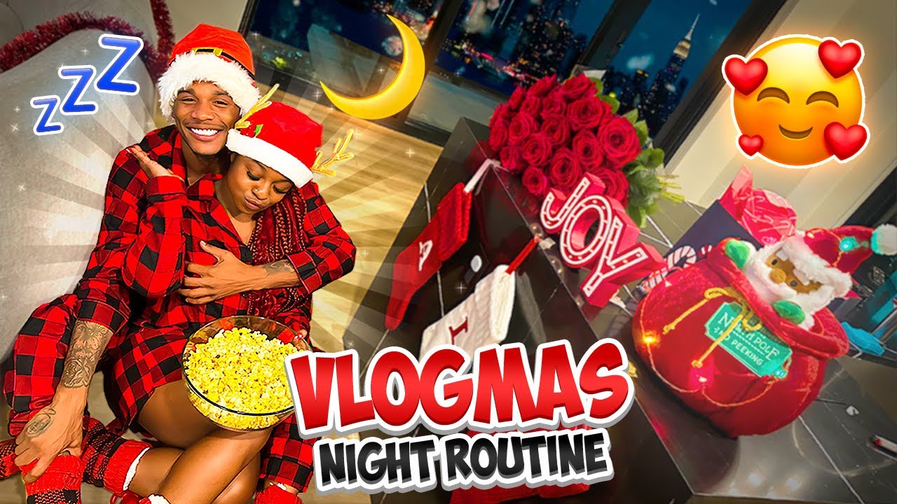 Vlogmas Night Routine ✨We Put On Matching Pajamas And Watch Christmas Movies ❤️🎉 #vlogmasday3