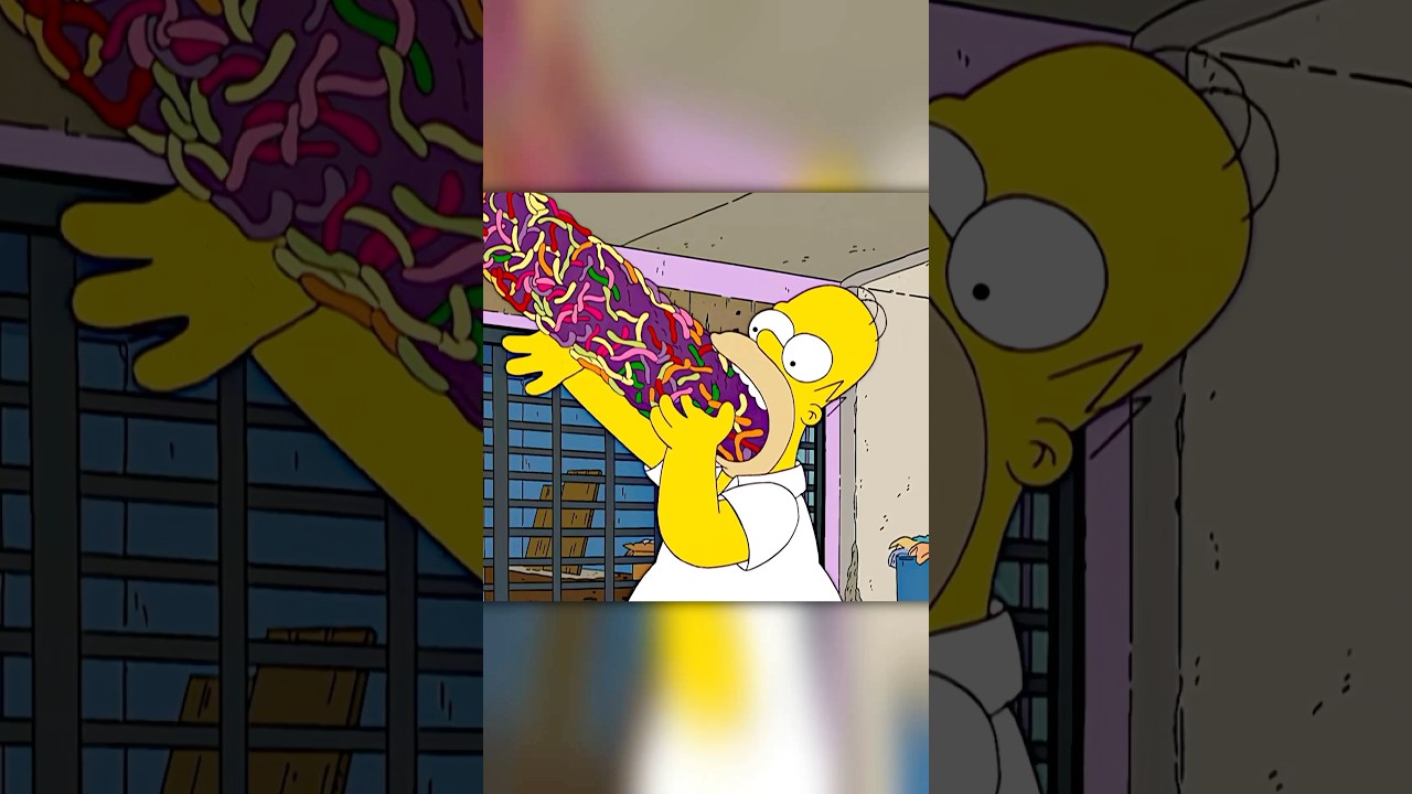 Homer eats gigantic gummy worm 😆 #simpsons #shorts