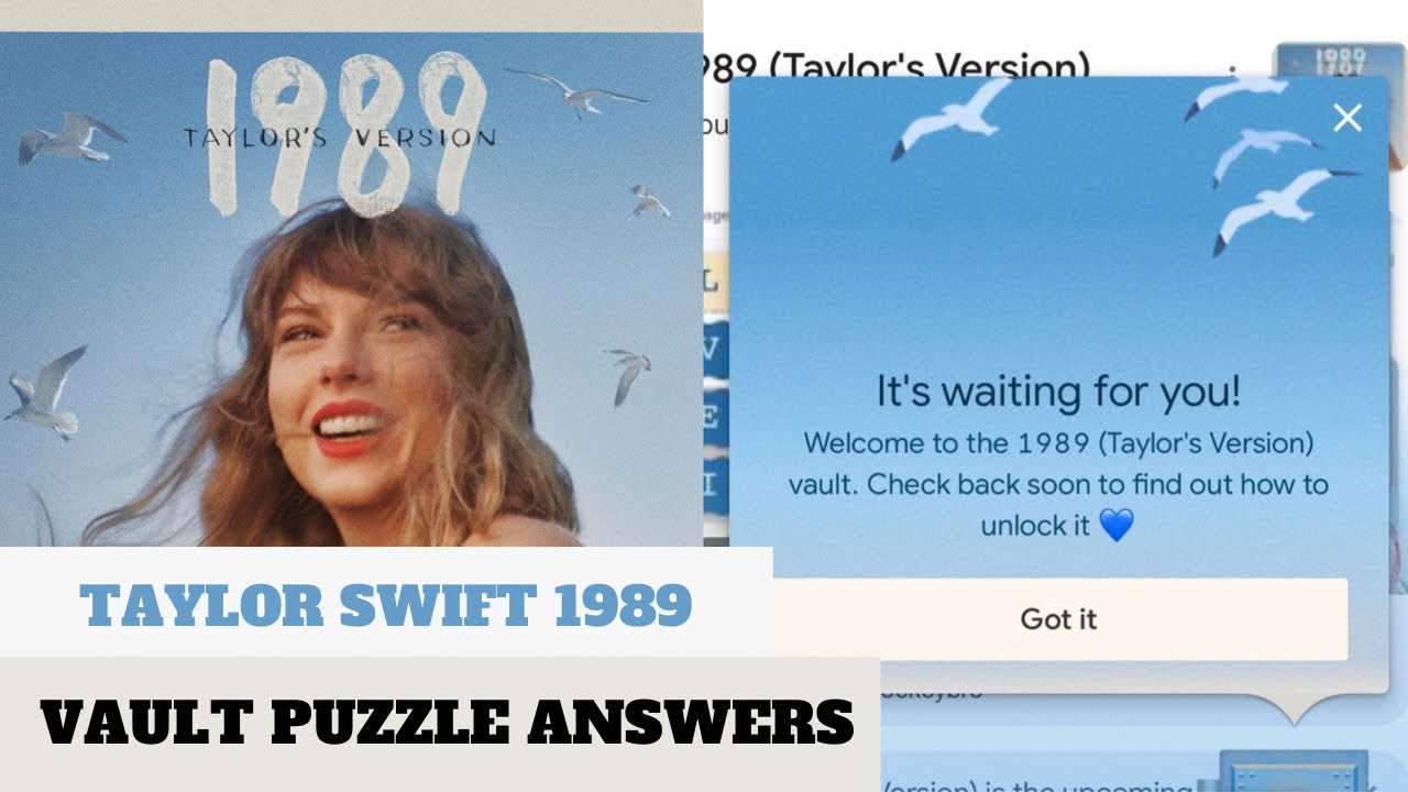 Taylor Swift 1989 vault puzzle ANSWERS | Taylor Swift vault puzzle ANSWERS