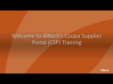 Coupa Supplier Portal (CSP) Training