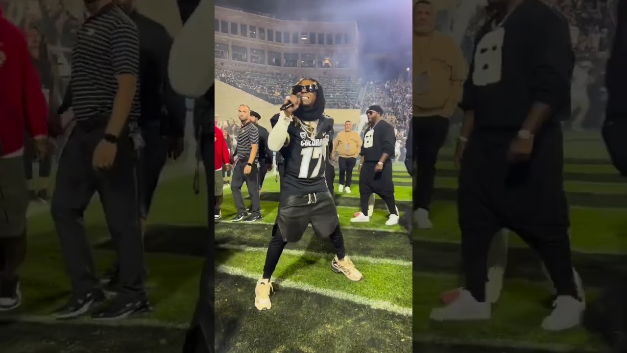 Lil Wayne opens up the Rocky Mountain Showdown by performing "Sky's The Limit"