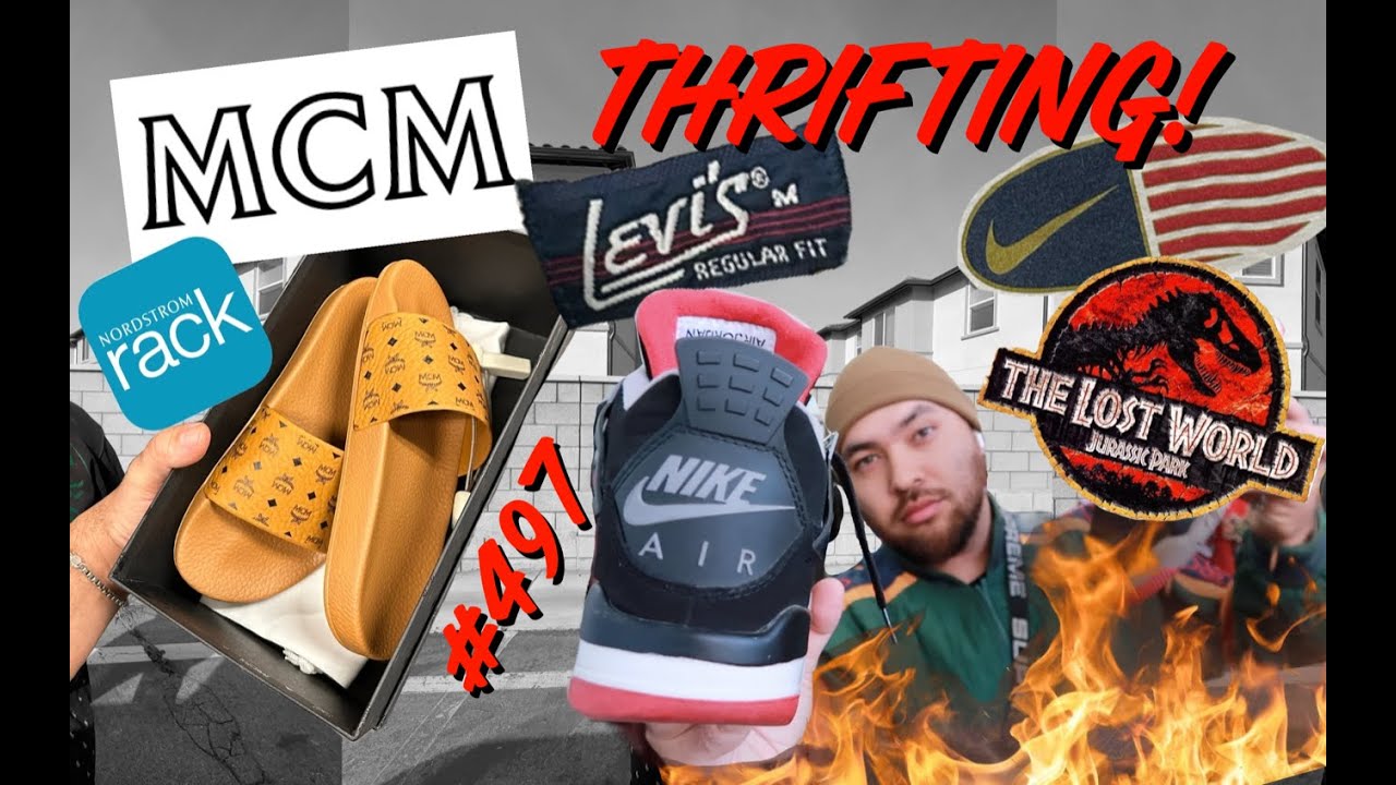 MCM SLIDES! VINTAGE NIKE! AIR JORDANS?! Thrift Trip #497