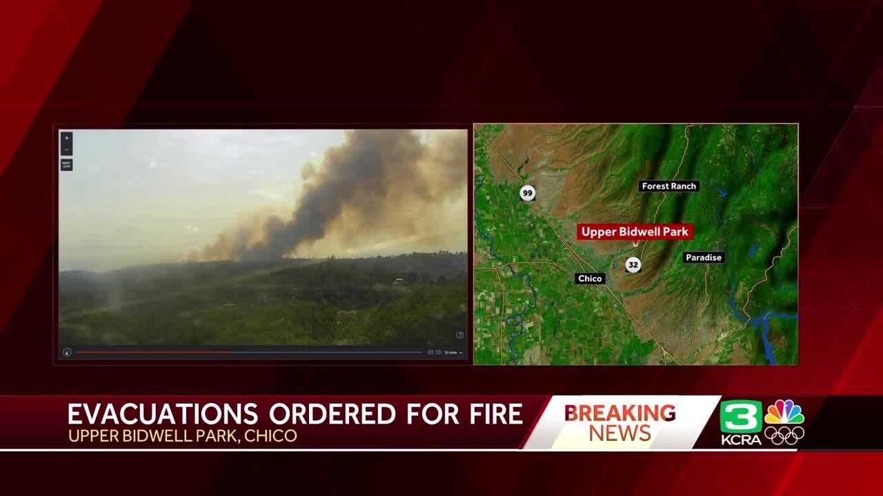 Park Fire: Vegetation fire near Chico prompts evacuations