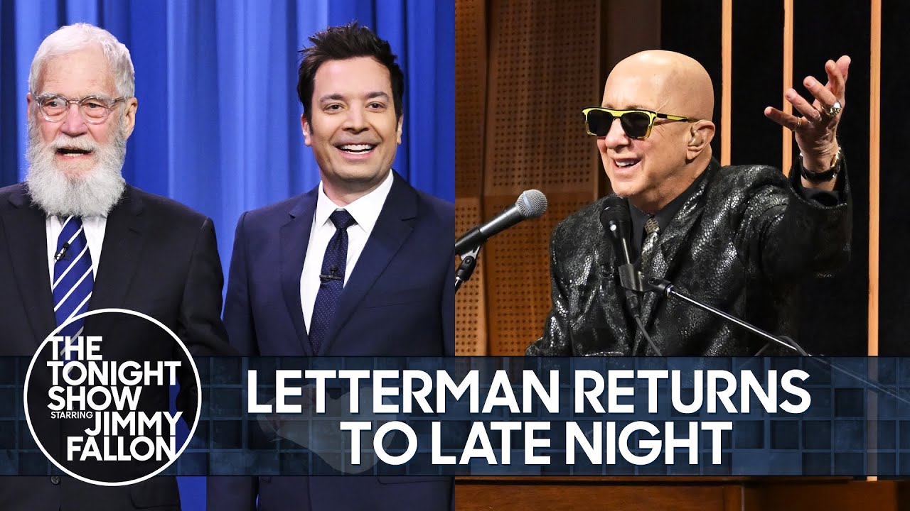 David Letterman Crashes Jimmy's Monologue During His Retirement to Catch Up w/ Sidekick Paul Shaffer