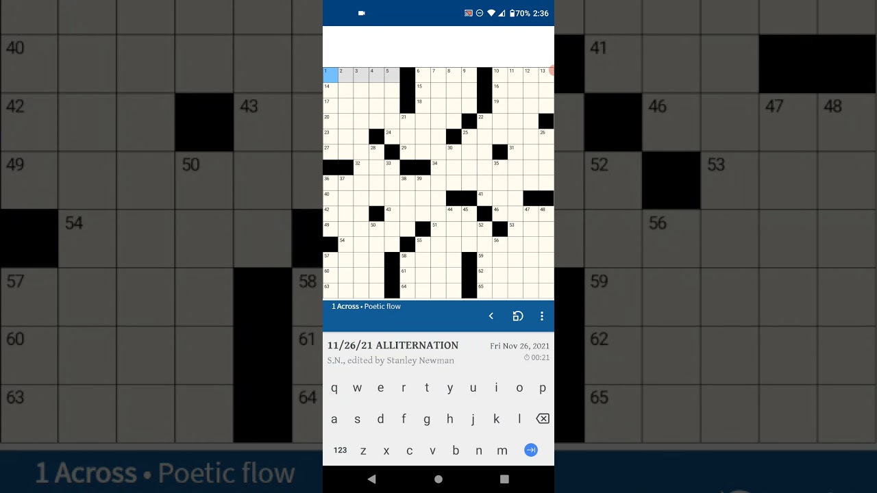 Solving the Newsday Crossword ★ 11/26/2021 (Friday puzzle) ★ "Alliternation"