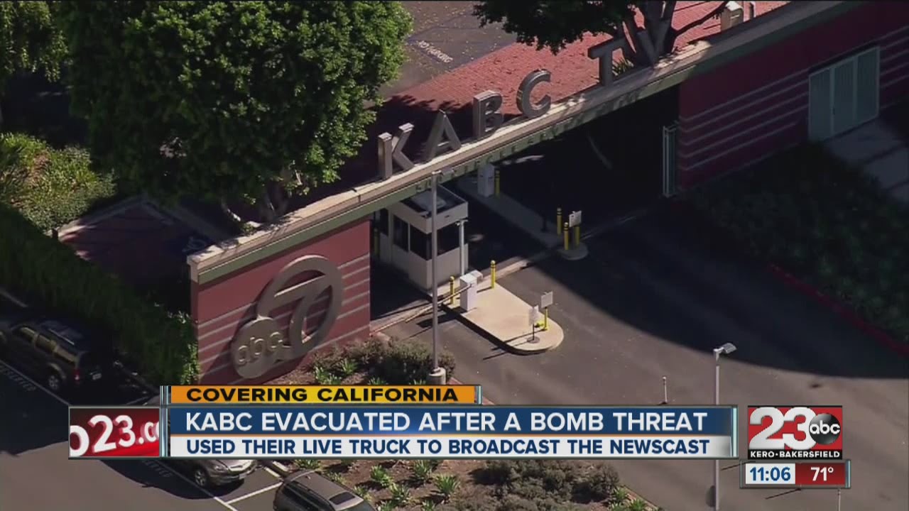 LA station KABC airs from building's lawn after bomb threat