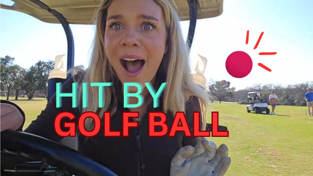 Gabbie Carter gets hit by a golf ball