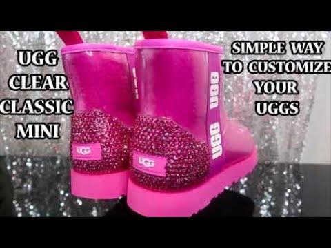 UGG BOOTS CLASSIC CLEAR MINI PINK - HOW TO CUSTOMIZE YOUR UGGS BOOTS WITH RHINESTONES