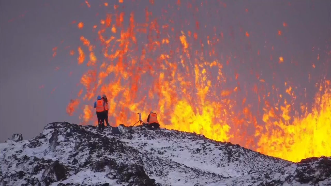 Drone footage of Iceland volcano eruption shows spectacular lava flow