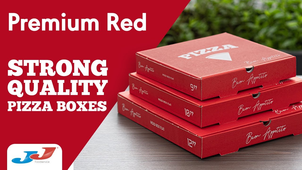 JJ Foodservice Pizza Box Range - Red Premium with White Inner