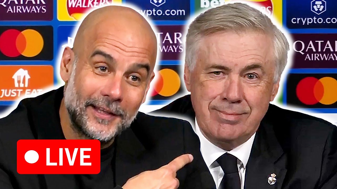 🔴 LIVE | Pep Guardiola and Carlo Ancelotti post-match press conference | Man City 2-3 Real Madrid
