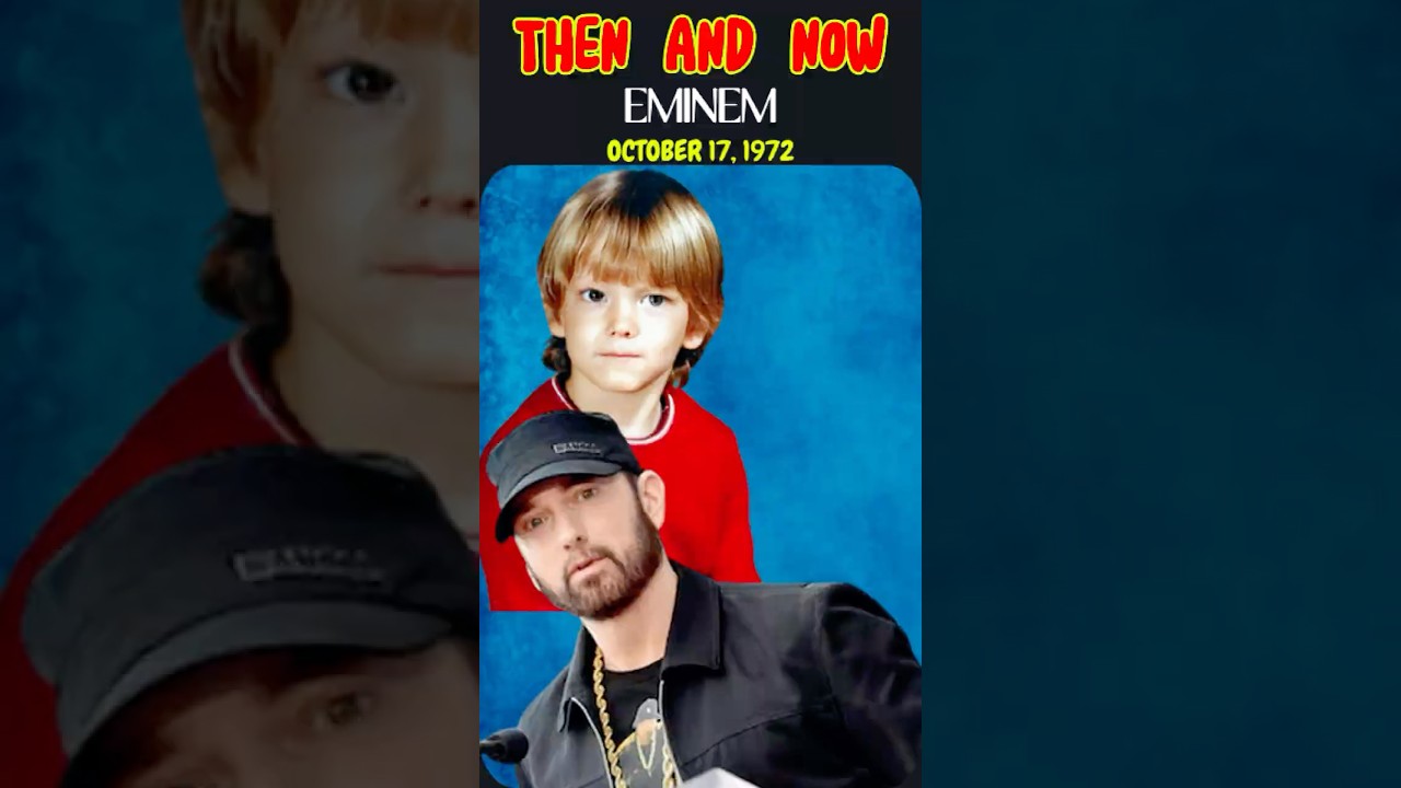 Eminem: 6 Years Old to Now – Shocking Transformation! 🎤🔥 #Eminem #Mockingbird #ThenAndNow #RapGod