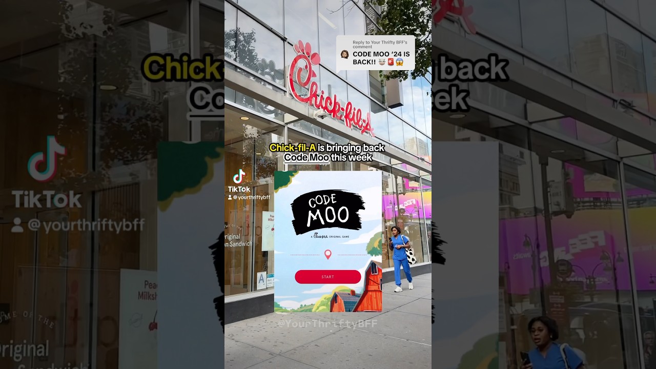 🚨CODE MOO is back!🐮 Get FREE @chickfila every week in summer 2024 #codemoo #chickfila #foodhacks