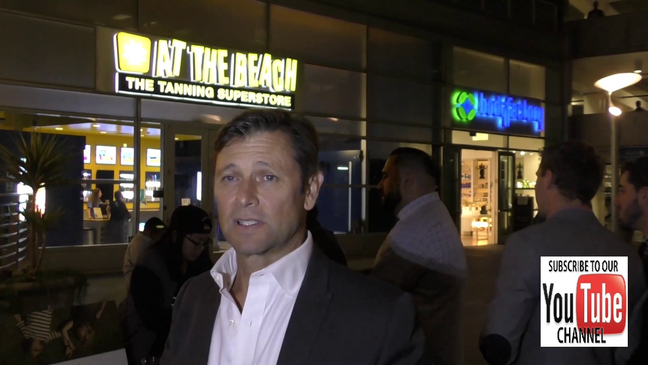 Grant Show talks about if turtle necks are still fashionable outside ArcLight Theatre in Hollywood