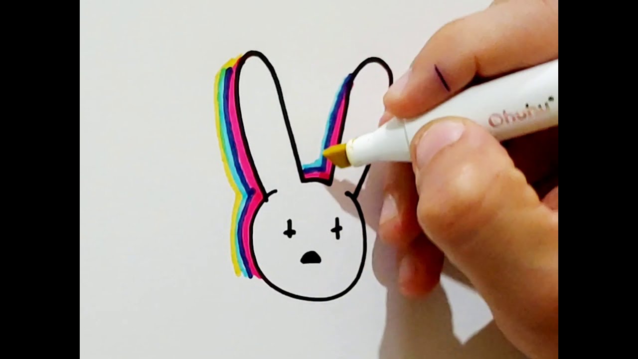 Aprende a dibujar el Logo de Bad Bunny / DIbujo facil para principiantes