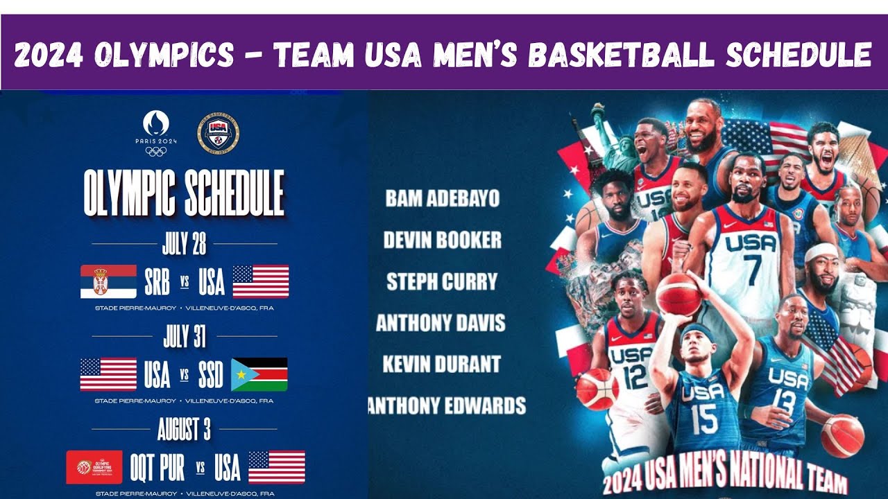 2024 PARIS OLYMPICS - TEAM USA MENS BASKETBALL SCHEDULE