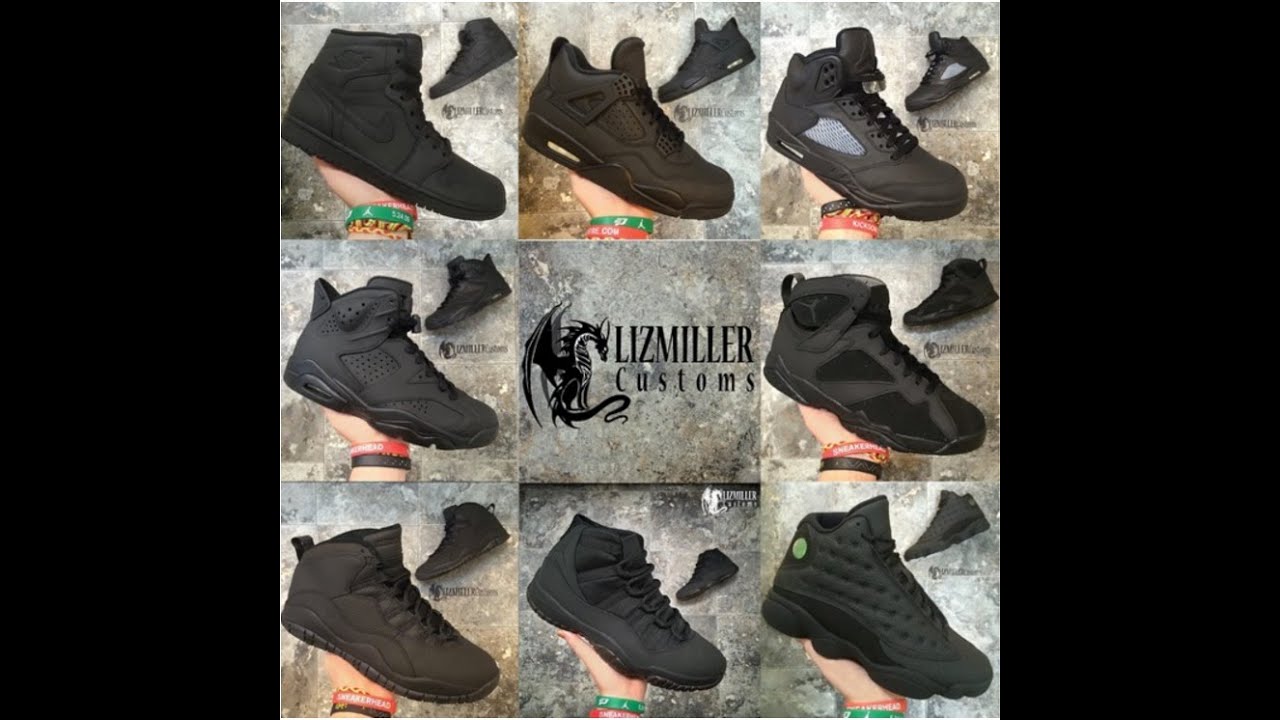All Black 13 Jordans