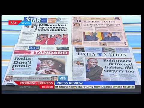 Major headlines on Kenyan newspapers