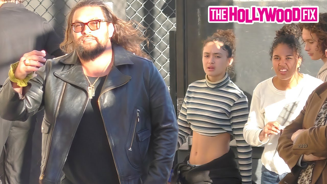 Jason Momoa Brings His & Lisa Bonet's Kids Lola Iolani Momoa & Nakoa-Wolf Momoa To Jimmy Kimmel Live