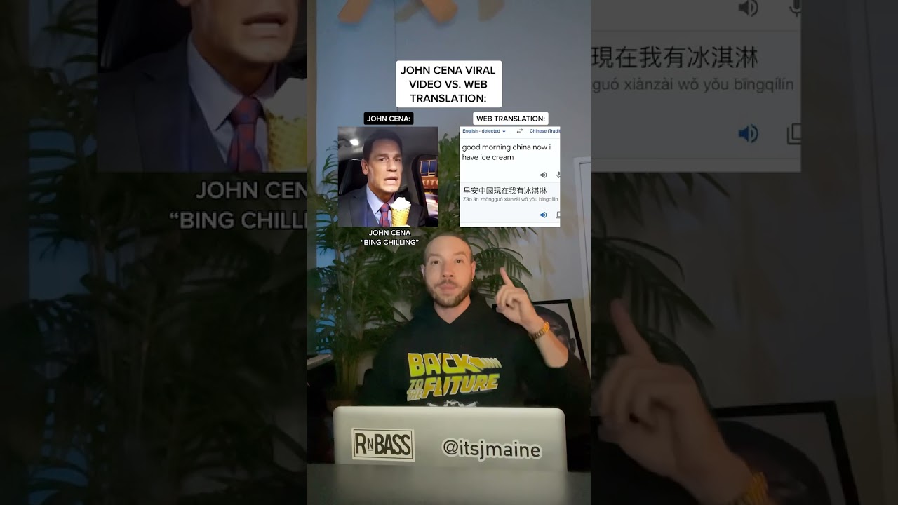 John Cena “Bing Chilling” Vs. Web Language Translation #shorts #johncena #bingchilling #language