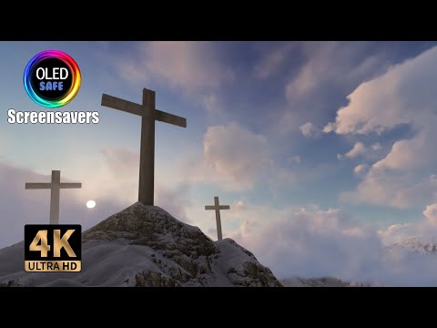 Easter Screensaver - 3 Crosses - 10 Hours - 4k - OLED Safe - No Burn-in