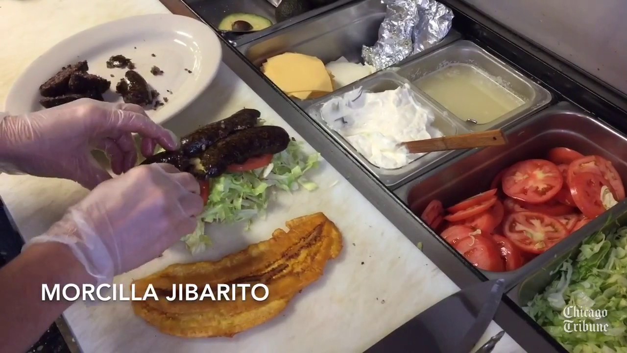 Morcilla jibaritos at Jibarito's y Mas