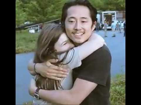 Katelyn Nacon saying goodbye to Glenn (Steven Yeun)