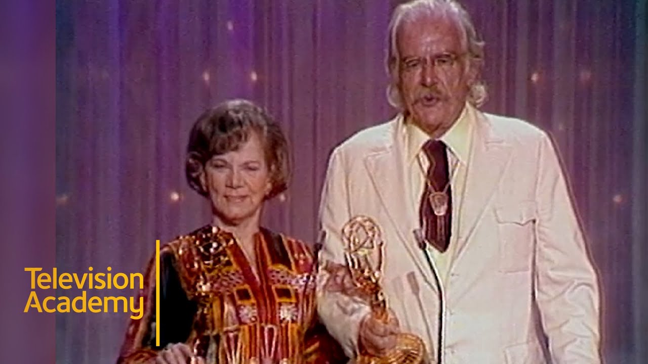 Will Geer and Ellen Corby Win Best Supporting Actor and Actress In A Drama | Emmys Archive (1975)