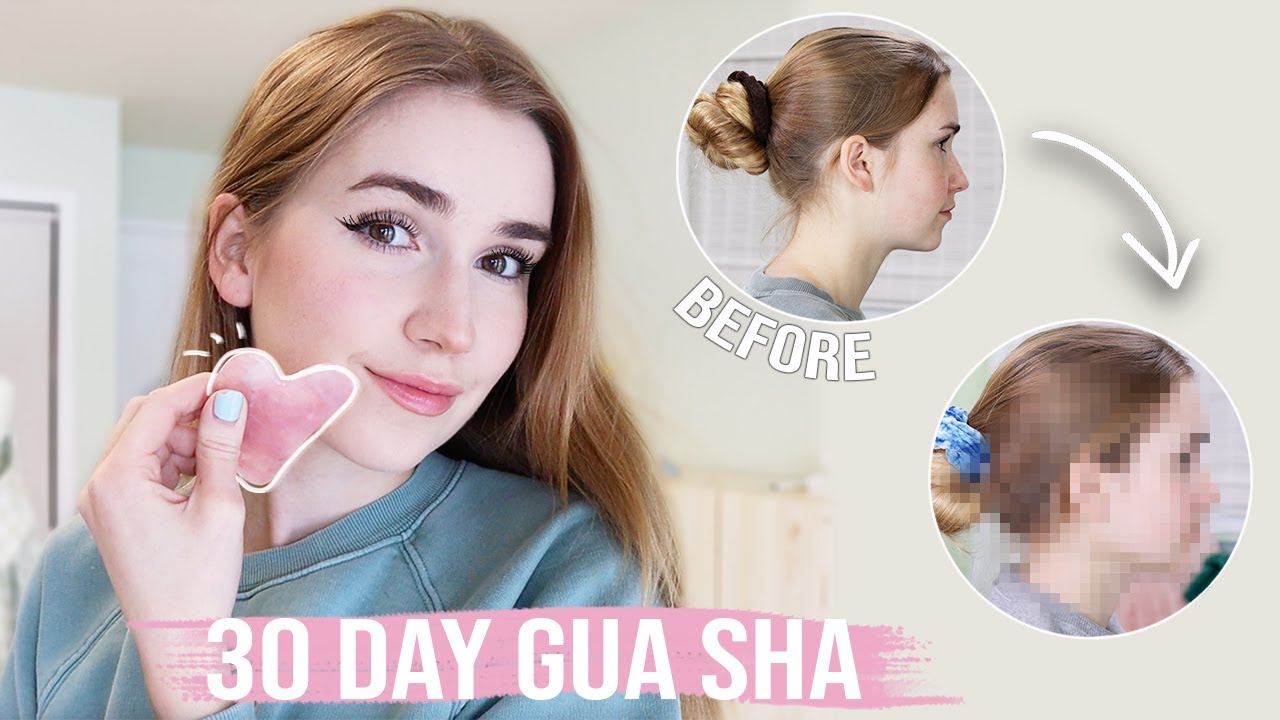 I tried facial sculpting gua sha for 30 days *before & after I SEE RESULTS*