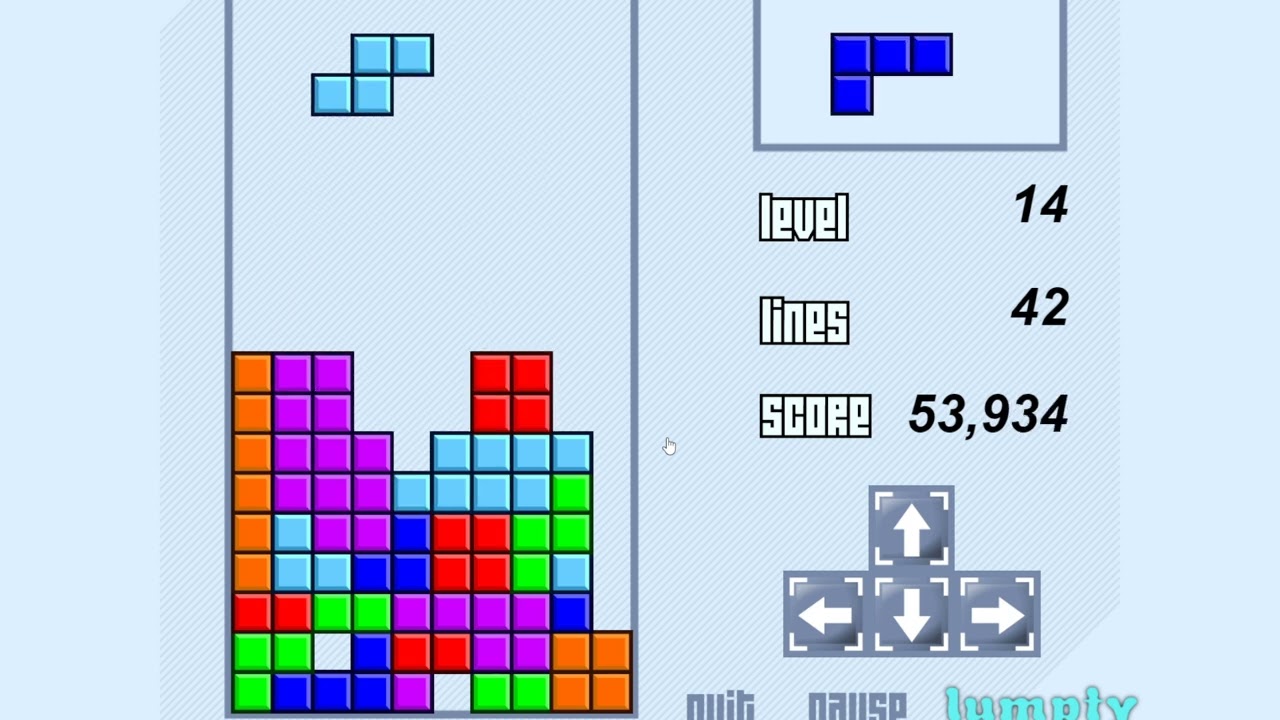 Lumpty Tetris Lvl 10 Gameplay w/Keyboard Sounds (1)