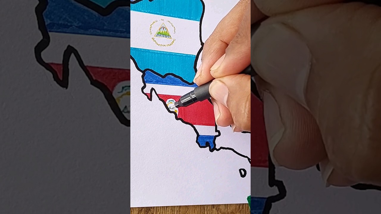 Dibuja todas las banderas de Centroamérica en el mapa 🇬🇹🇧🇿🇸🇻🇭🇳🇳🇮🇵🇦