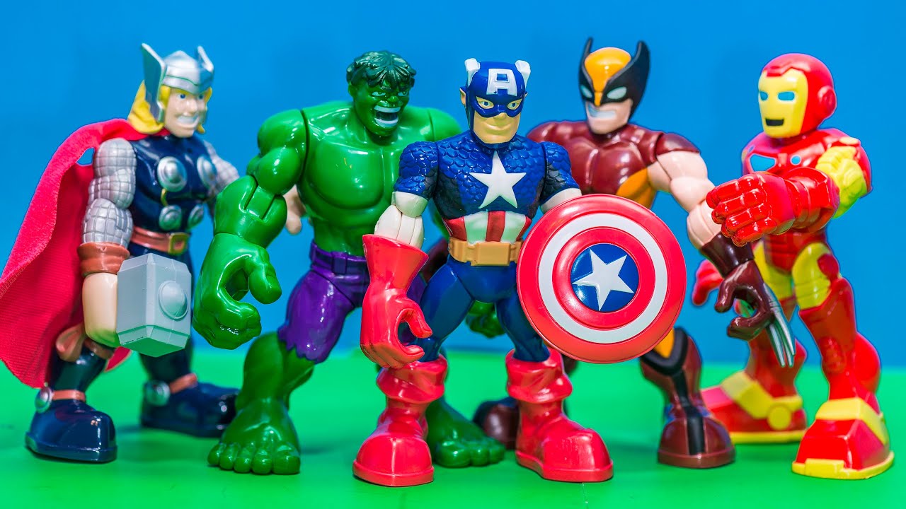 MARVEL AVENGERS Marvel Avenger Ironman, Captain America 5 Pack Avenger Video Review