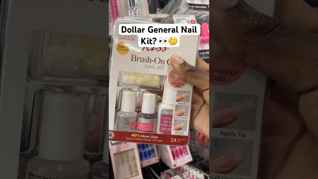 Dollar General Nails!?!👀🤔 #diynails #shortnails #cheapnails