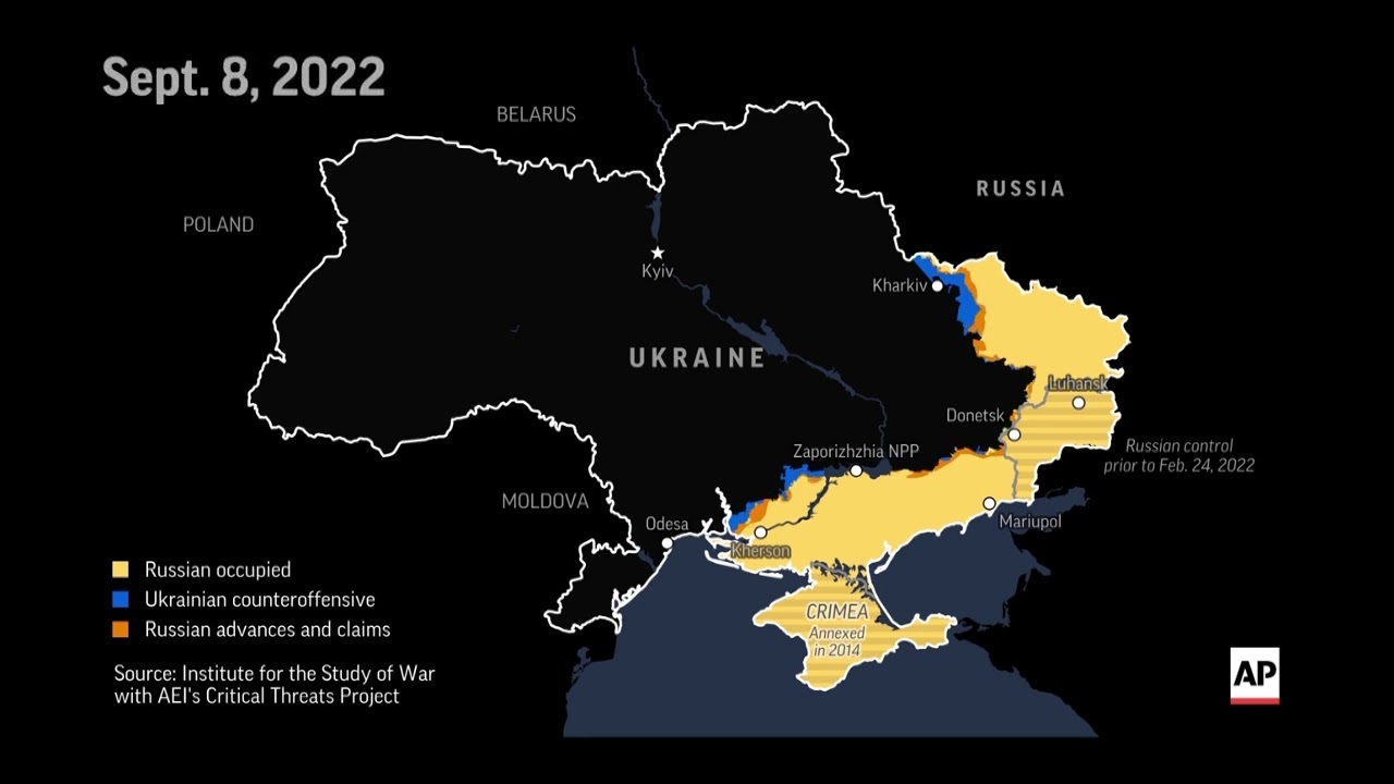 Map shows territorial shifts in Ukraine since war began one year ago