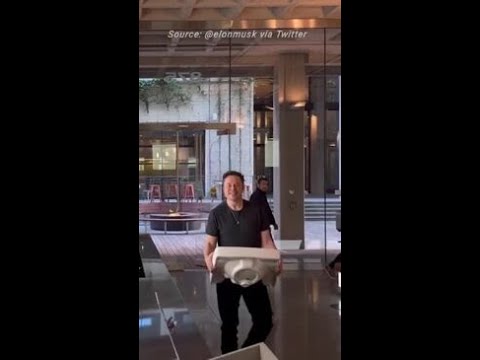 Elon Musk shows up at Twitter HQ: 'Let that sink in'