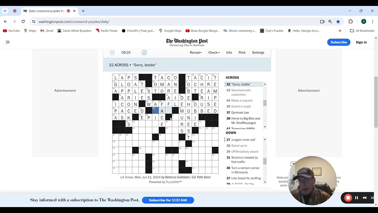 The Washington Post Crossword: 6-12-24