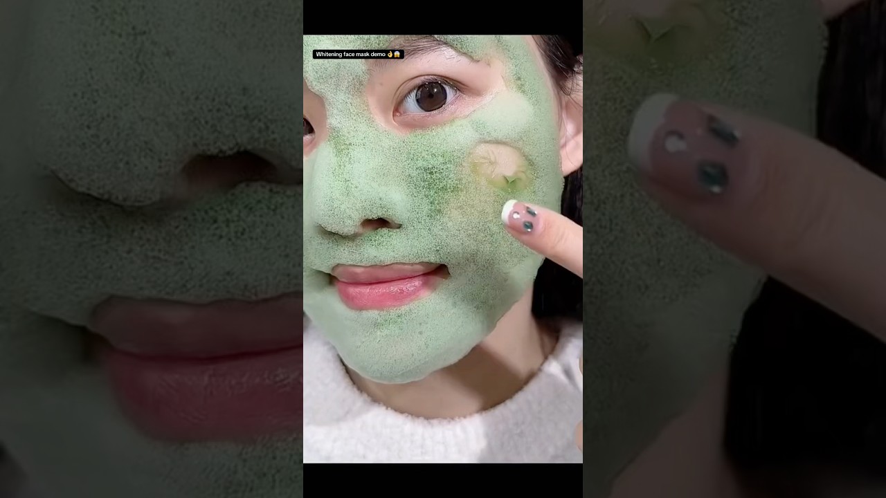 Whitening face mask demo 😱#gbcosmatics #vince #mudmask #greenscreen #koreanmask #whiteningfacemask