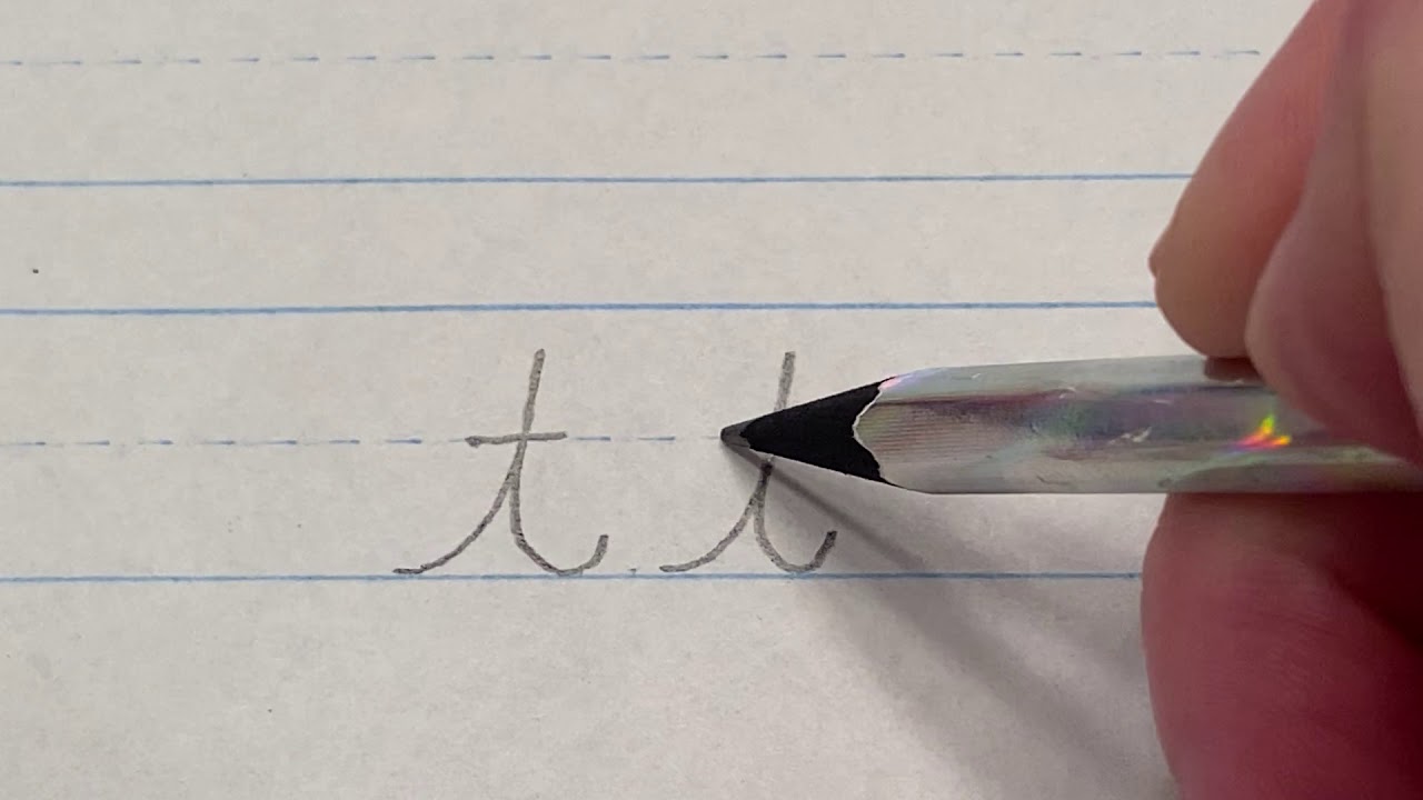 Lowercase "t" in cursive